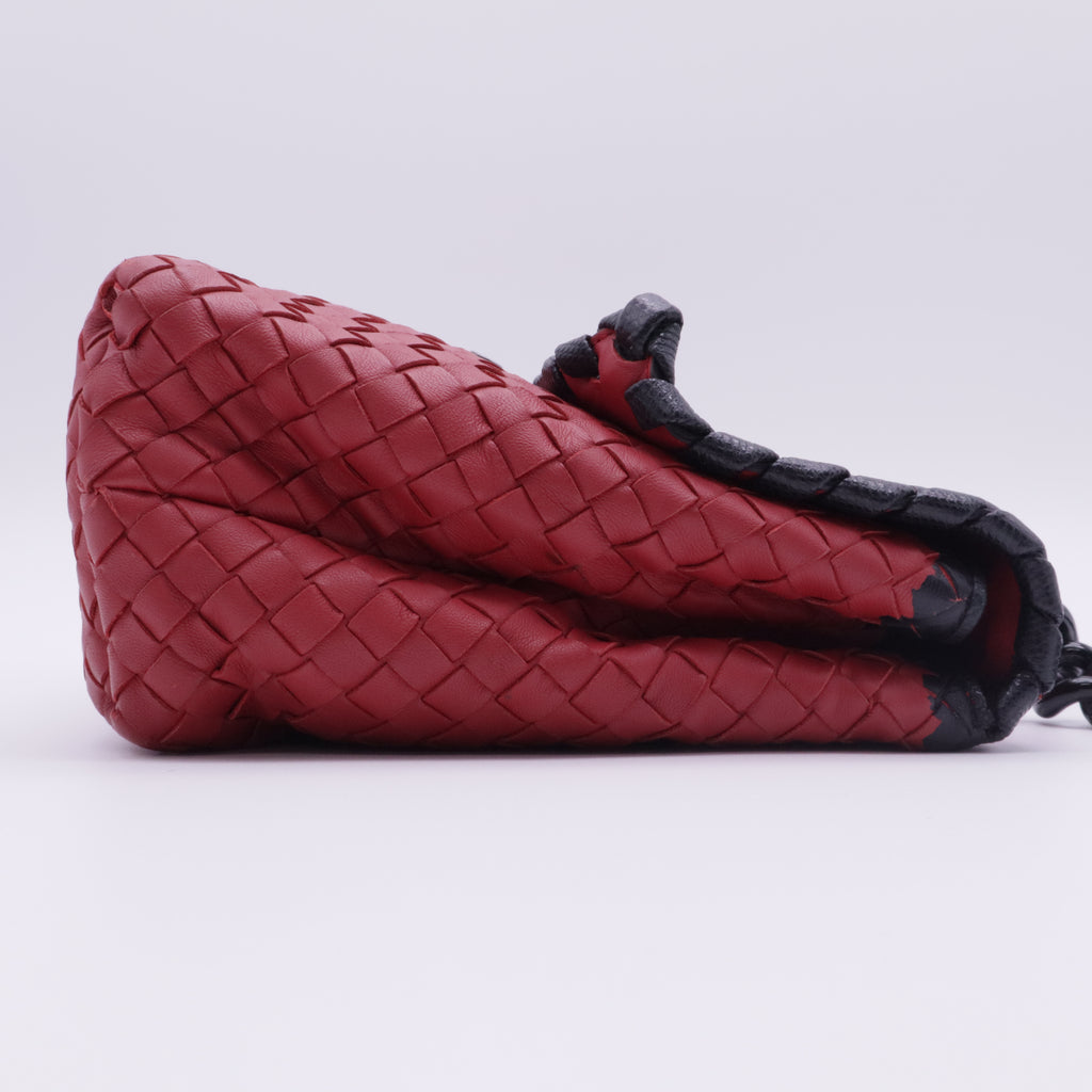 Red Black intrecciato Chain Shoulder Bag twins
