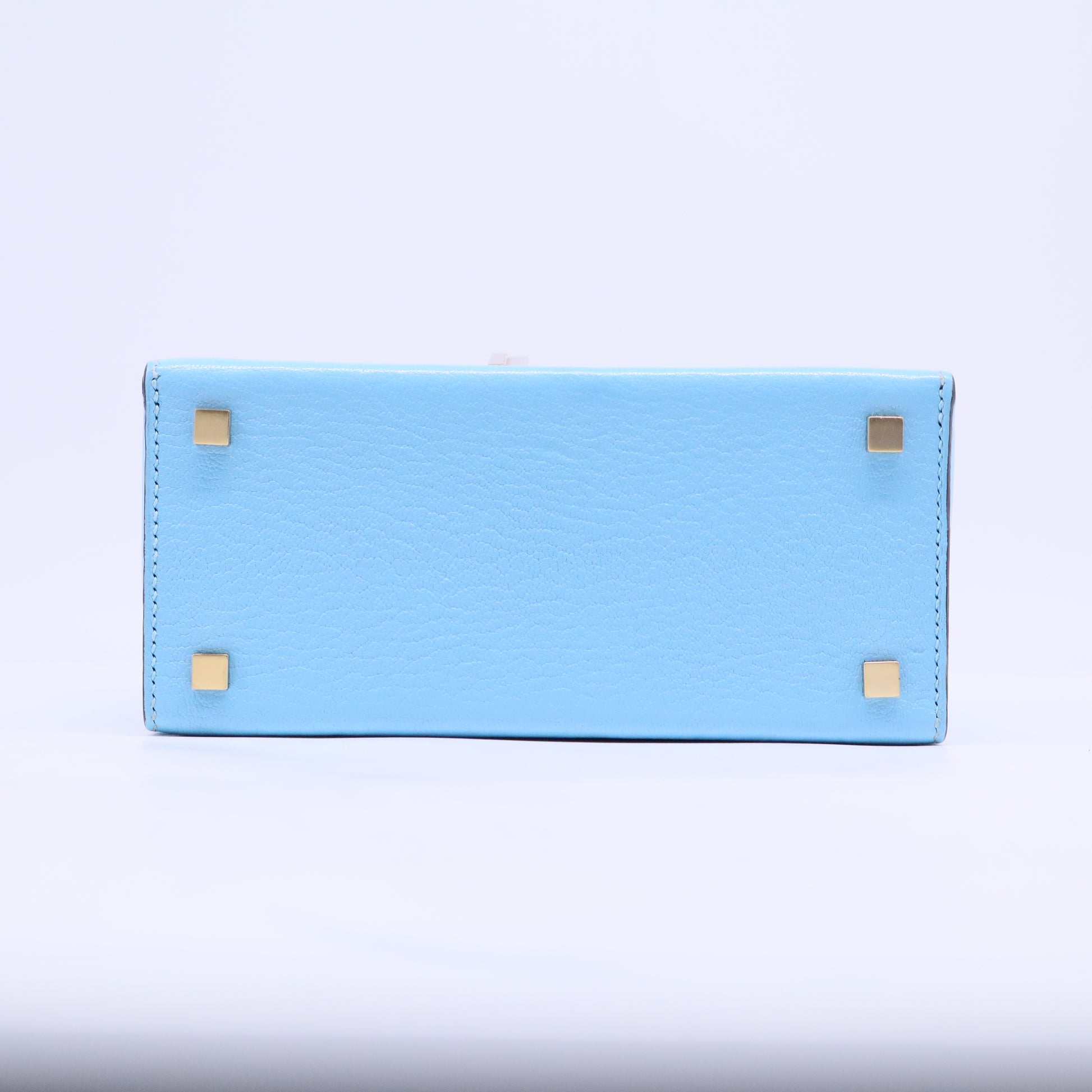Hermes Candy Blue Leather Cinhetic Top Handle Boxy Bag b20442