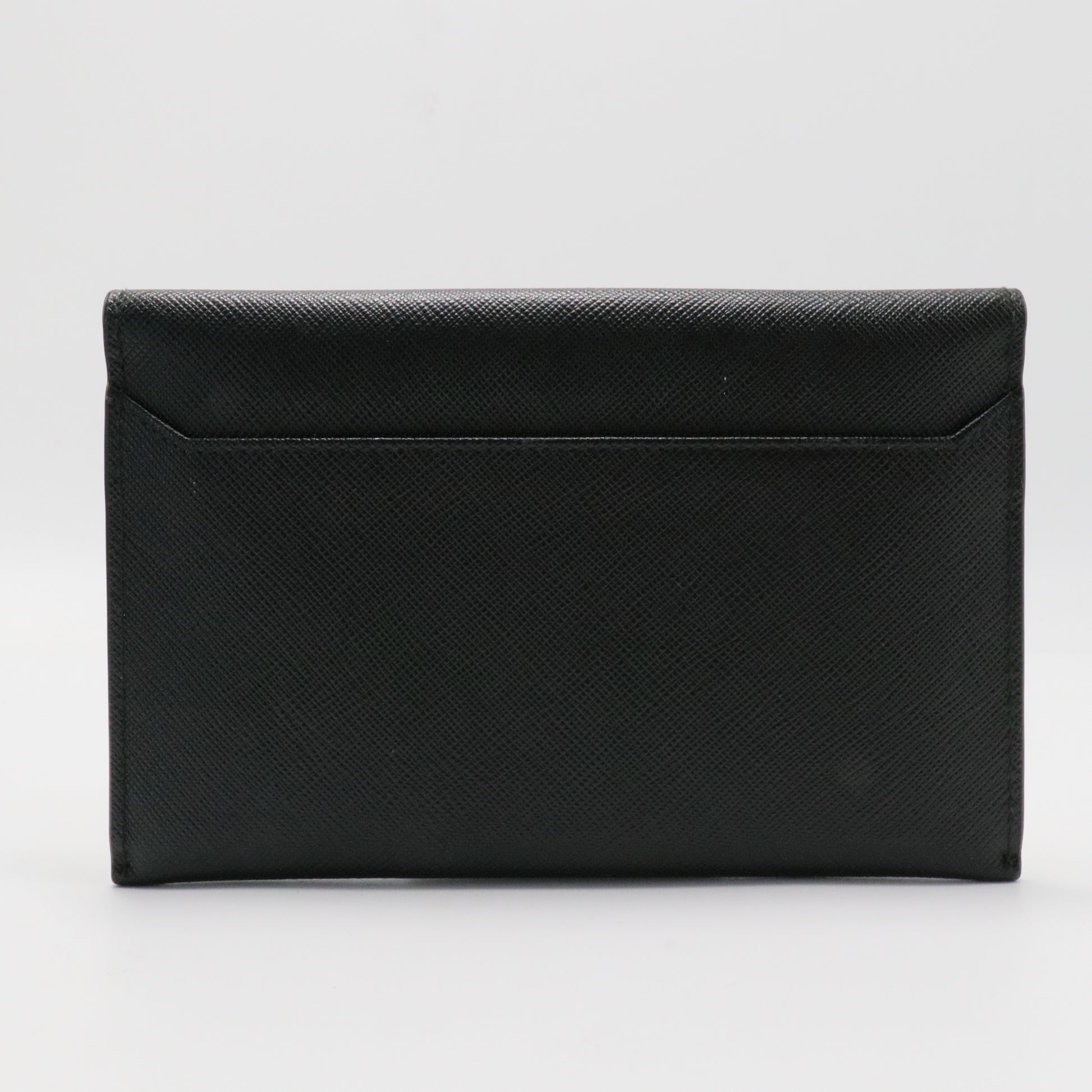 Prada Black/Blue Saffiano Leather Envelope Wallet