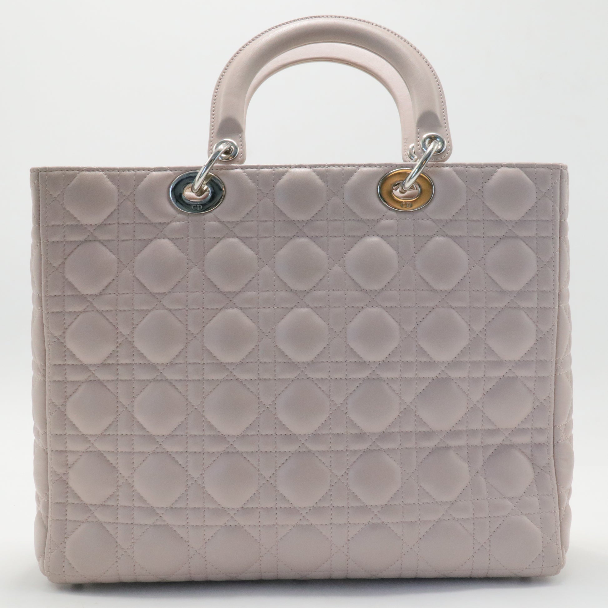 Lady Dior Large Handbag in Grey Cannage Leather