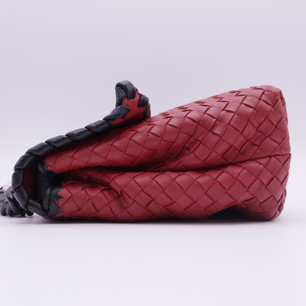 Red Black intrecciato Chain Shoulder Bag twins