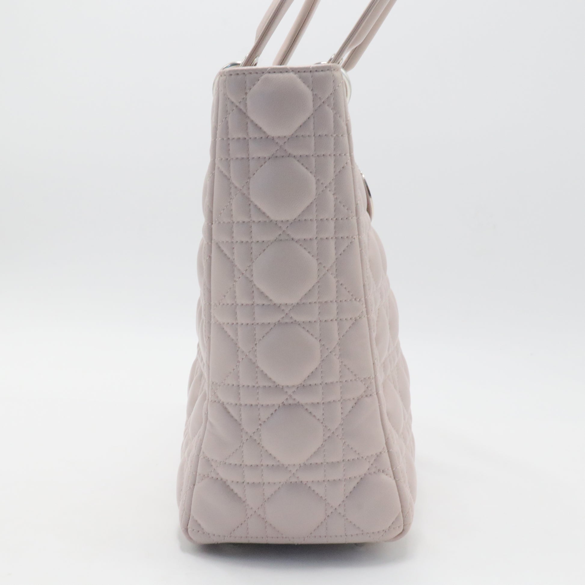 Lady Dior Large Handbag in Grey Cannage Leather