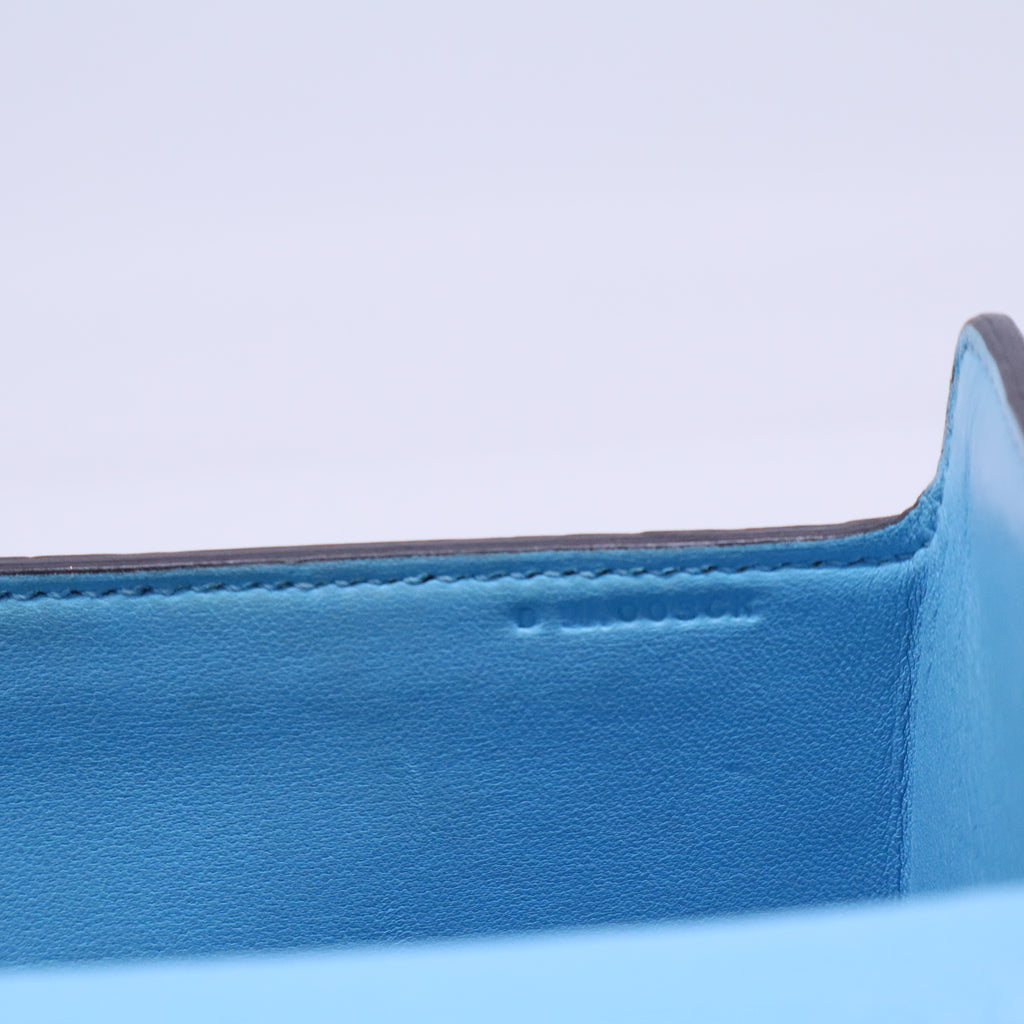Hermes Candy Blue Leather Cinhetic Top Handle Boxy Bag b20442