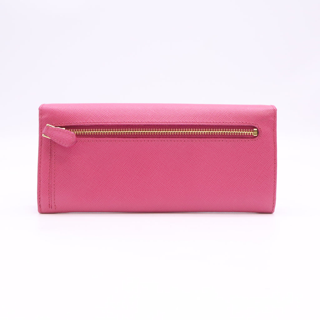Saffiano Fiocco Continental Bow Wallet Peonia