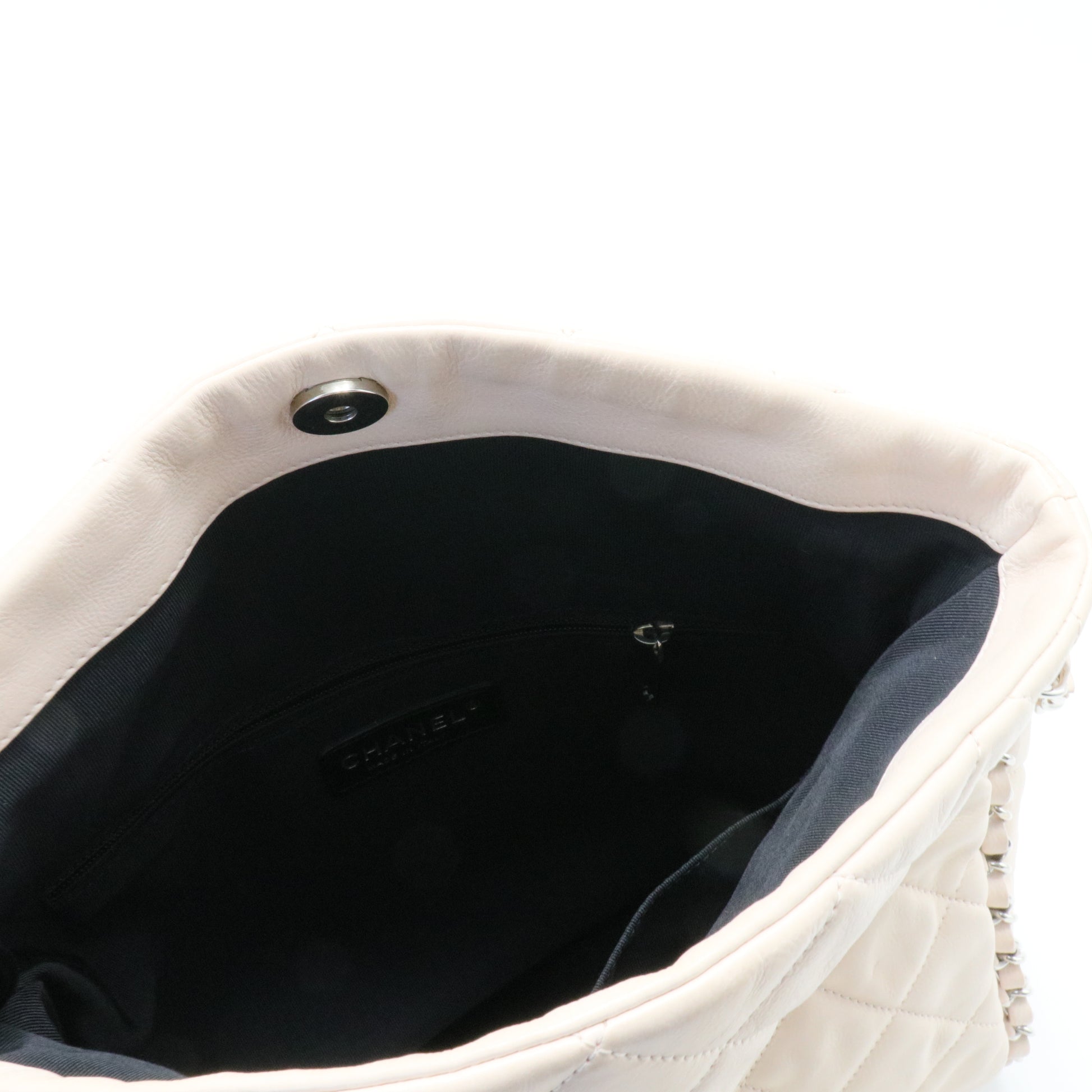 Glazed Calfskin Quilted Large Chain Me Hobo Bag