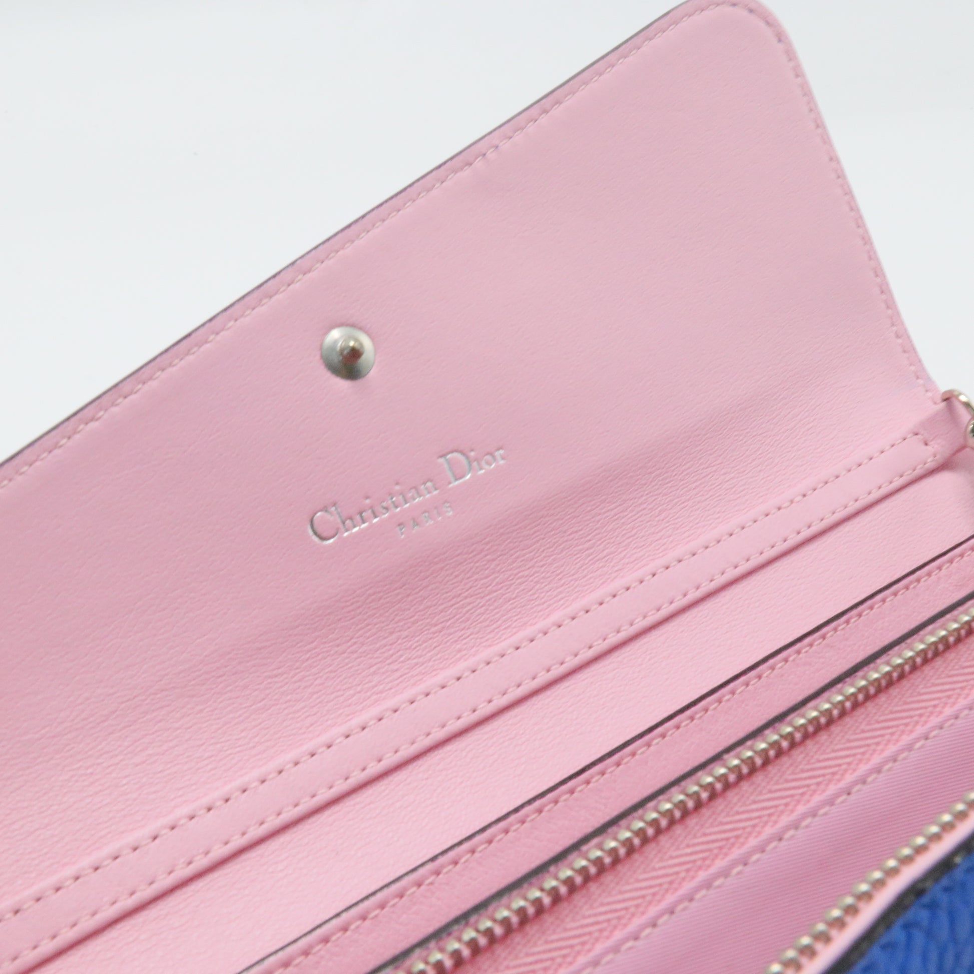 CHRISTIAN DIOR Pebbled Leather Diorissimo Recontre Wallet