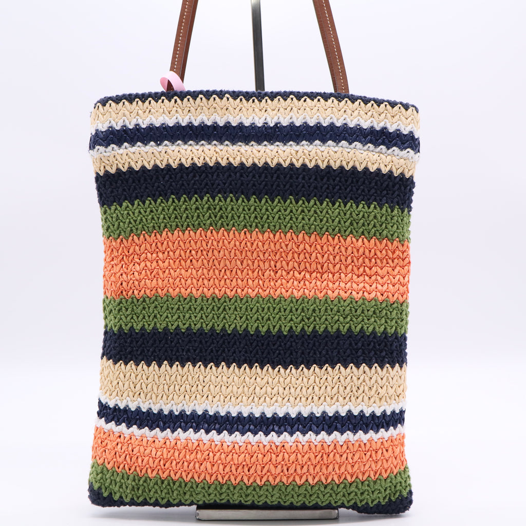 Miu Miu Multicolor Woven Raffia and Crochet Fabric Twins LDJ2511