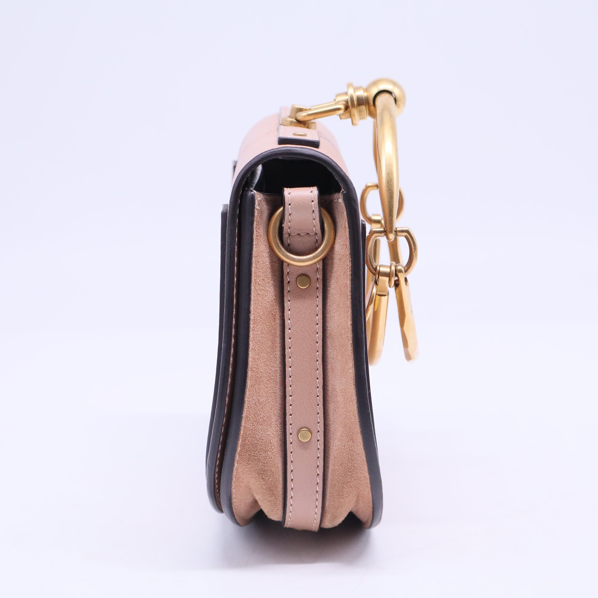 Calfskin Suede Small Nile Bracelet Bag Biscotti Beige Sold Out B20626