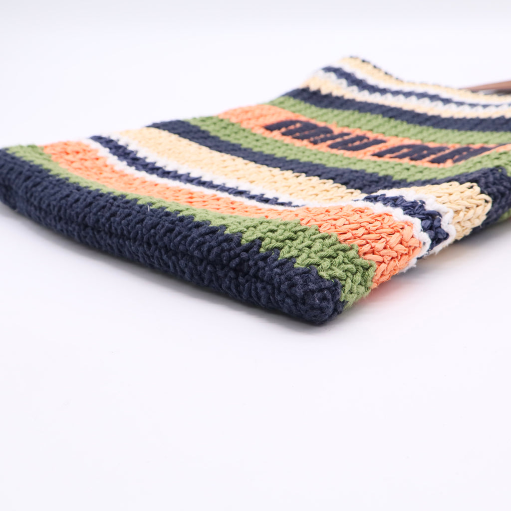 Miu Miu Multicolor Woven Raffia and Crochet Fabric Twins LDJ2511