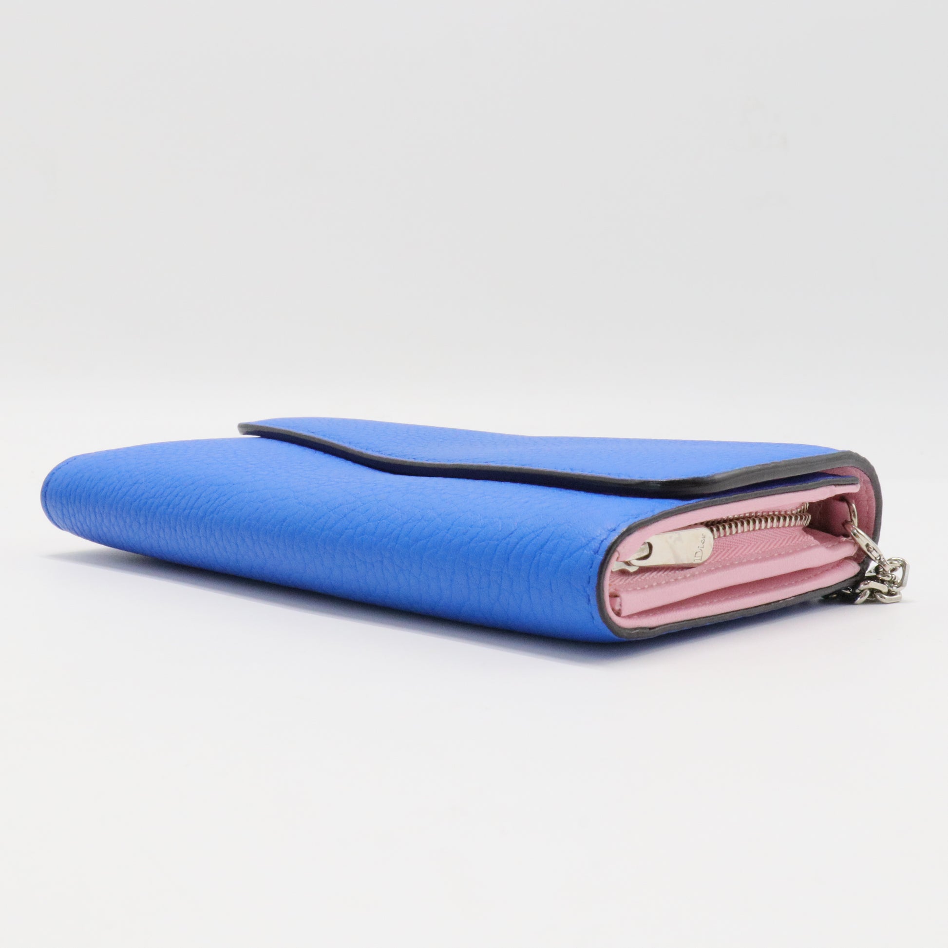 CHRISTIAN DIOR Pebbled Leather Diorissimo Recontre Wallet