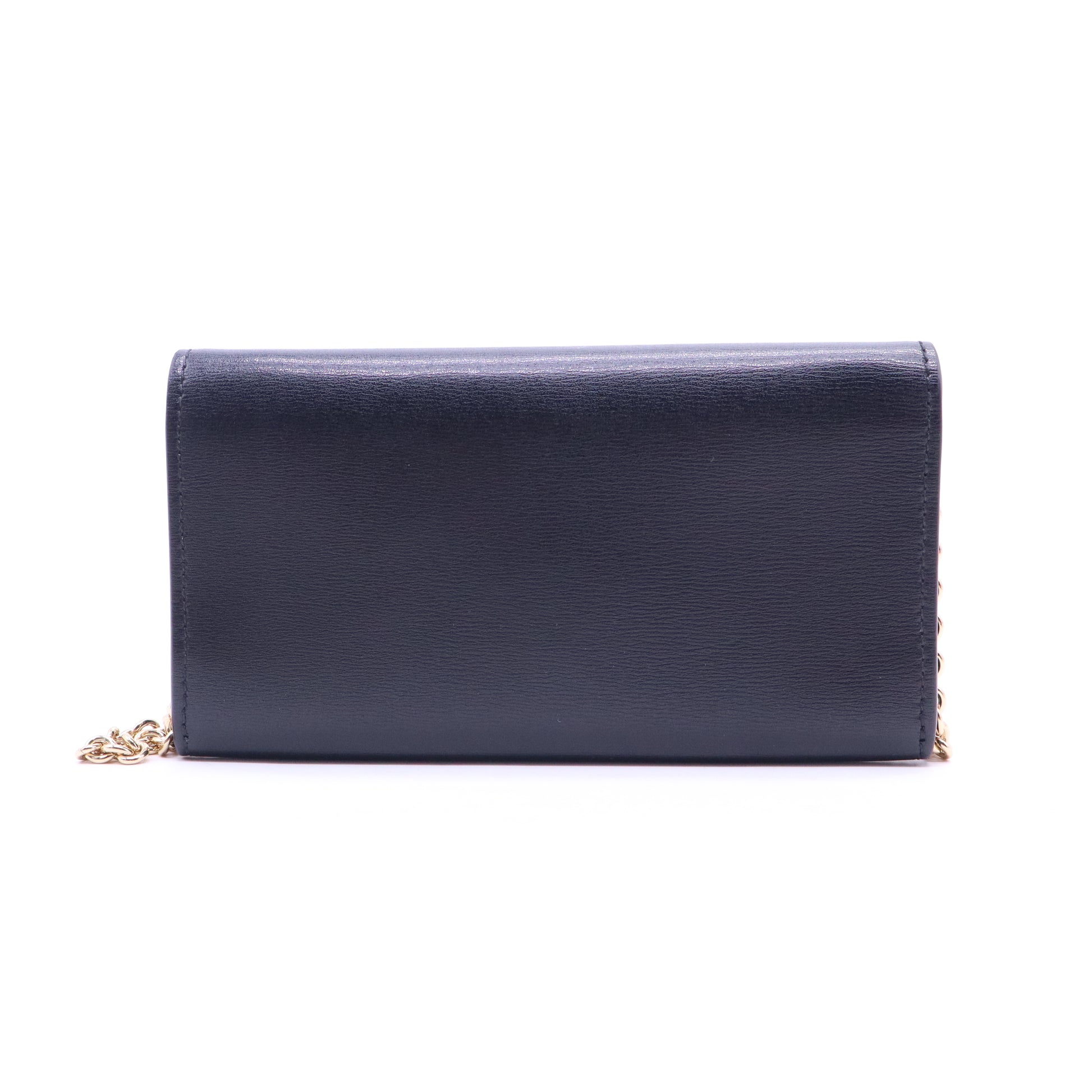 Gancini City Grainy Leather Wallet on a Chain W21156