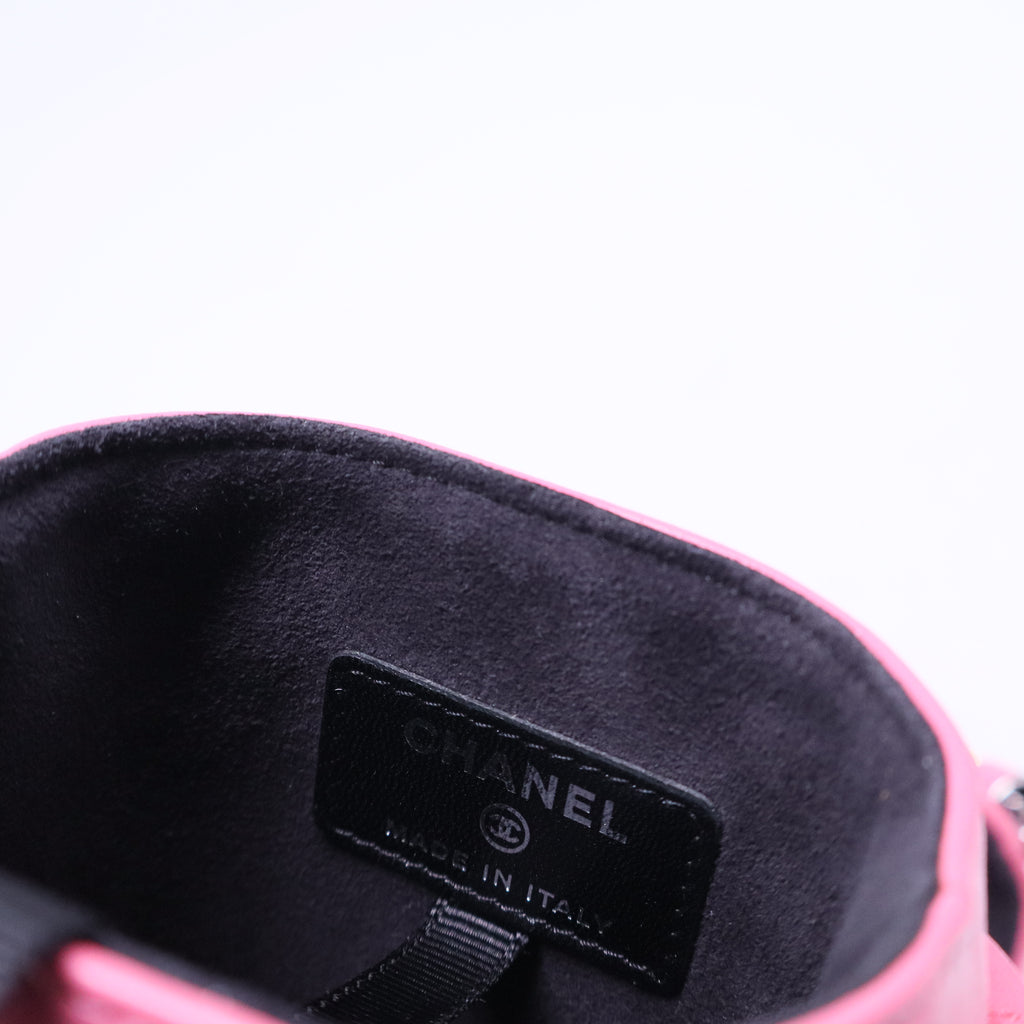 Lambskin Quilted Chain Around Phone Holder Pink Sold Out B20599