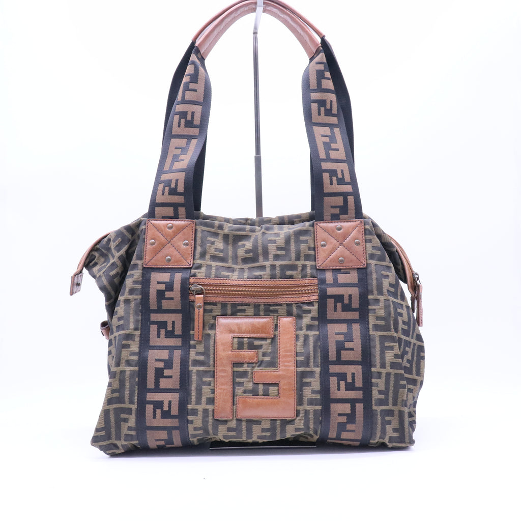 Zucca Vitello Patchwork Shoulder Bag Tobacco Sabbia B21471