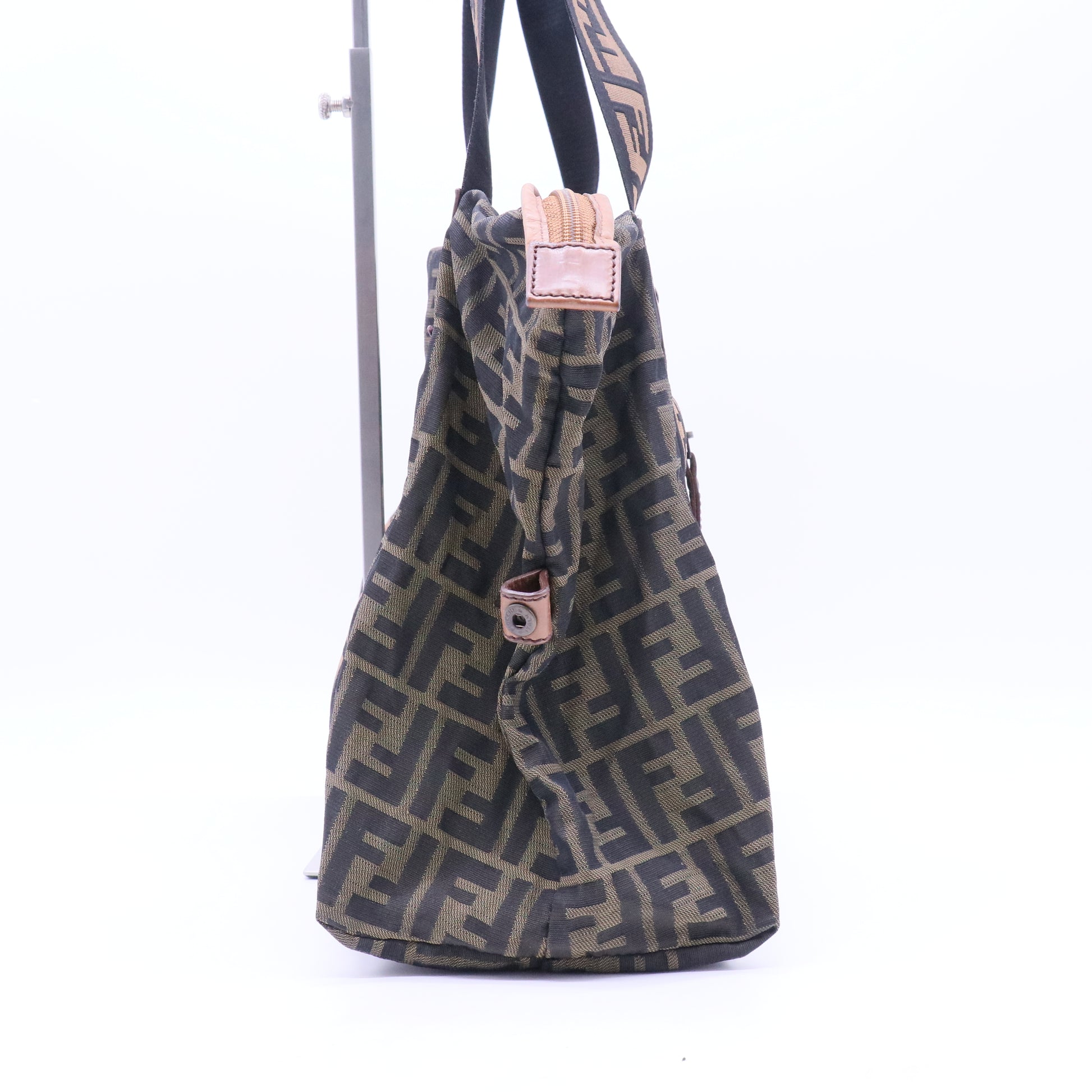 Zucca Vitello Patchwork Shoulder Bag Tobacco Sabbia B21471