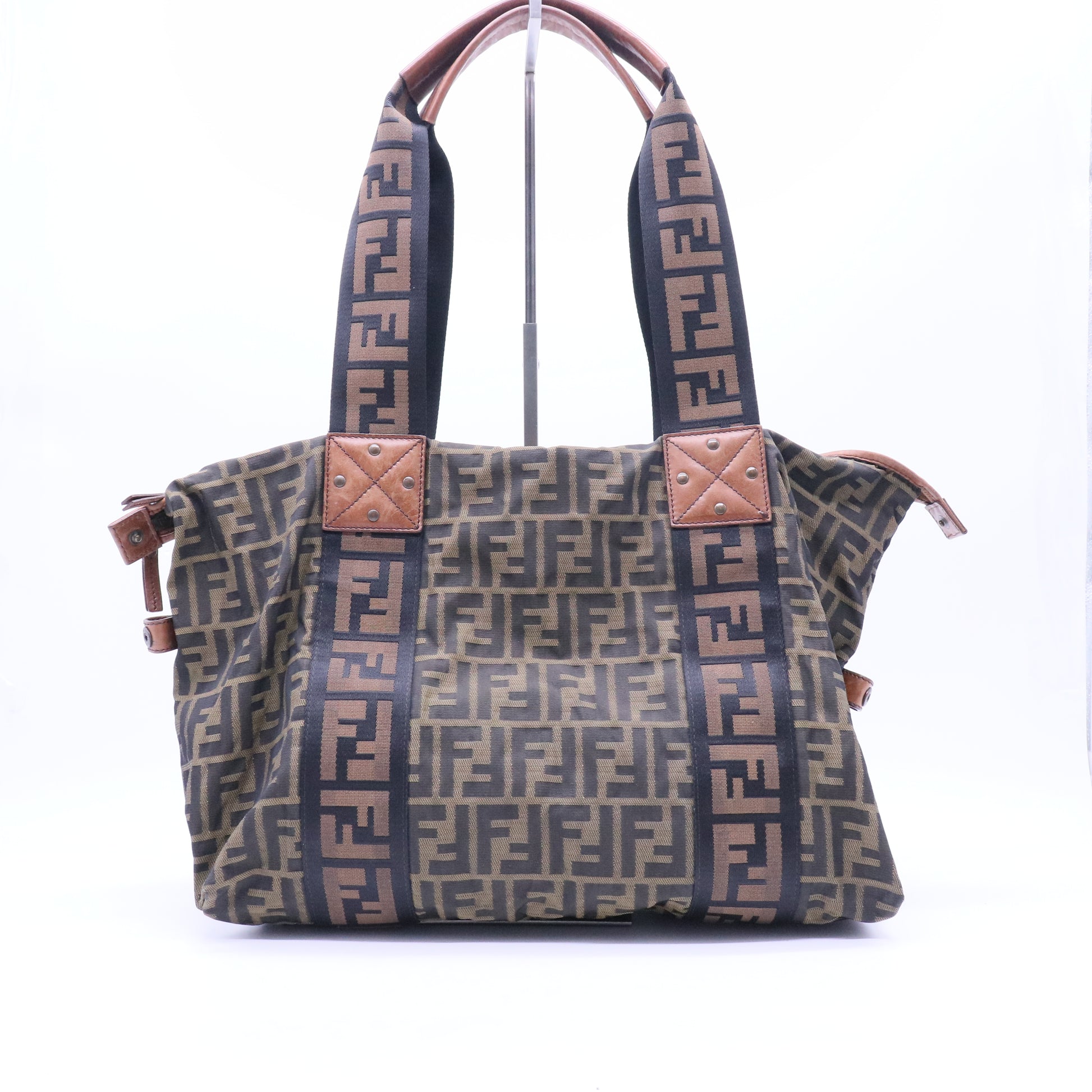 Zucca Vitello Patchwork Shoulder Bag Tobacco Sabbia B21471