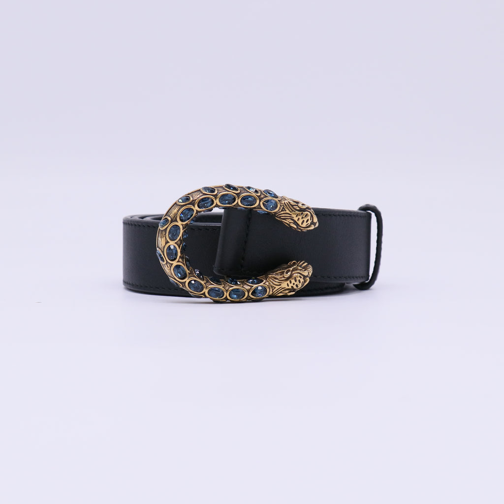 Gucci Dionysus Crystal Embellished Leather Belt W22144