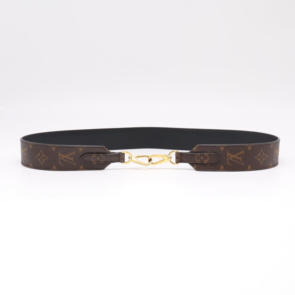 Louis Vuitton Monogram Canvas Black Leather Bandoulière Strap W22260