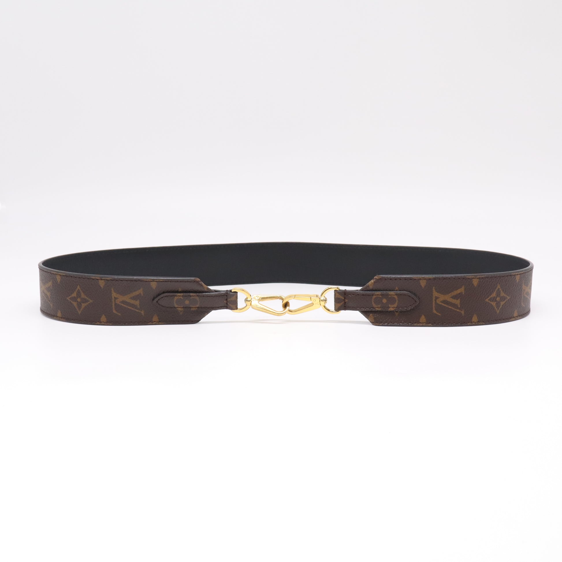 Louis Vuitton Monogram Canvas Black Leather Bandoulière Strap W22260