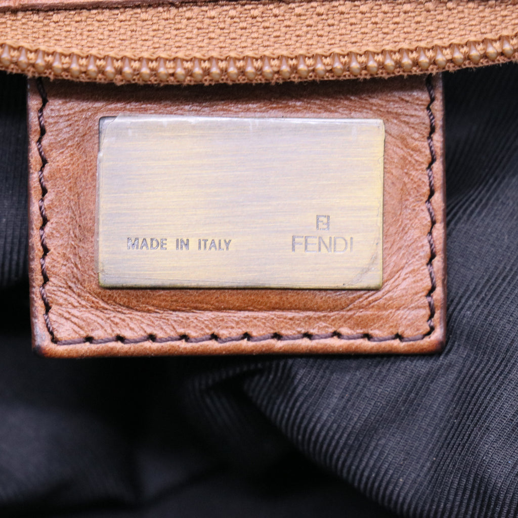 Zucca Vitello Patchwork Shoulder Bag Tobacco Sabbia B21471