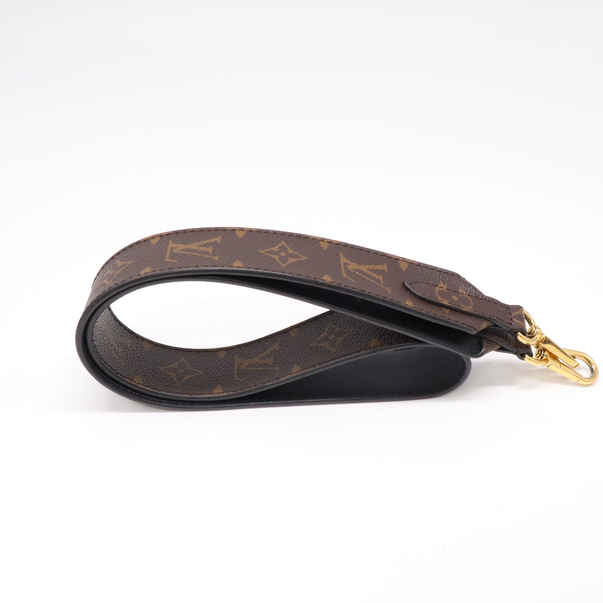 Louis Vuitton Monogram Canvas Black Leather Bandoulière Strap W22260