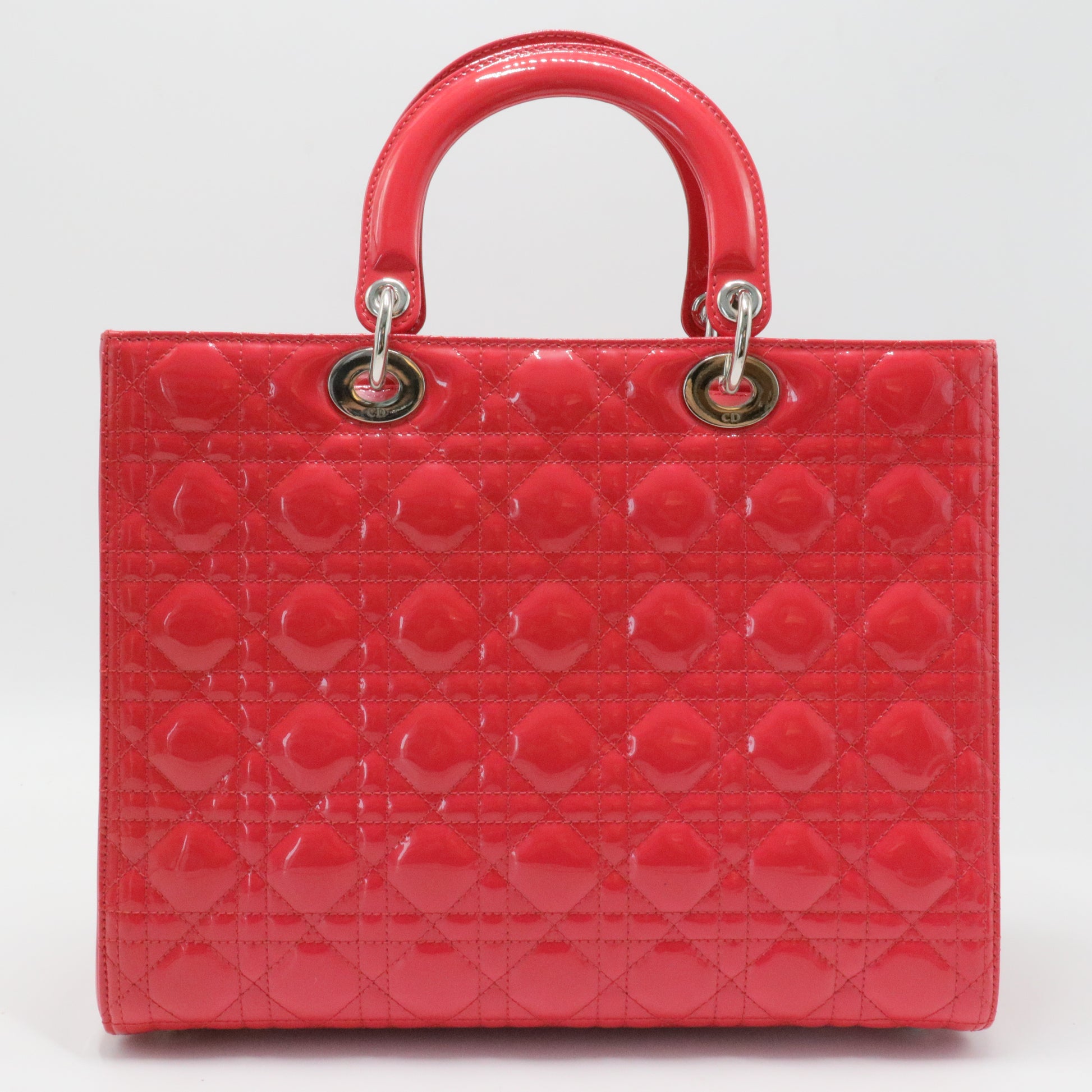 Lady Dior Bag Cannage Quilt Patent Large