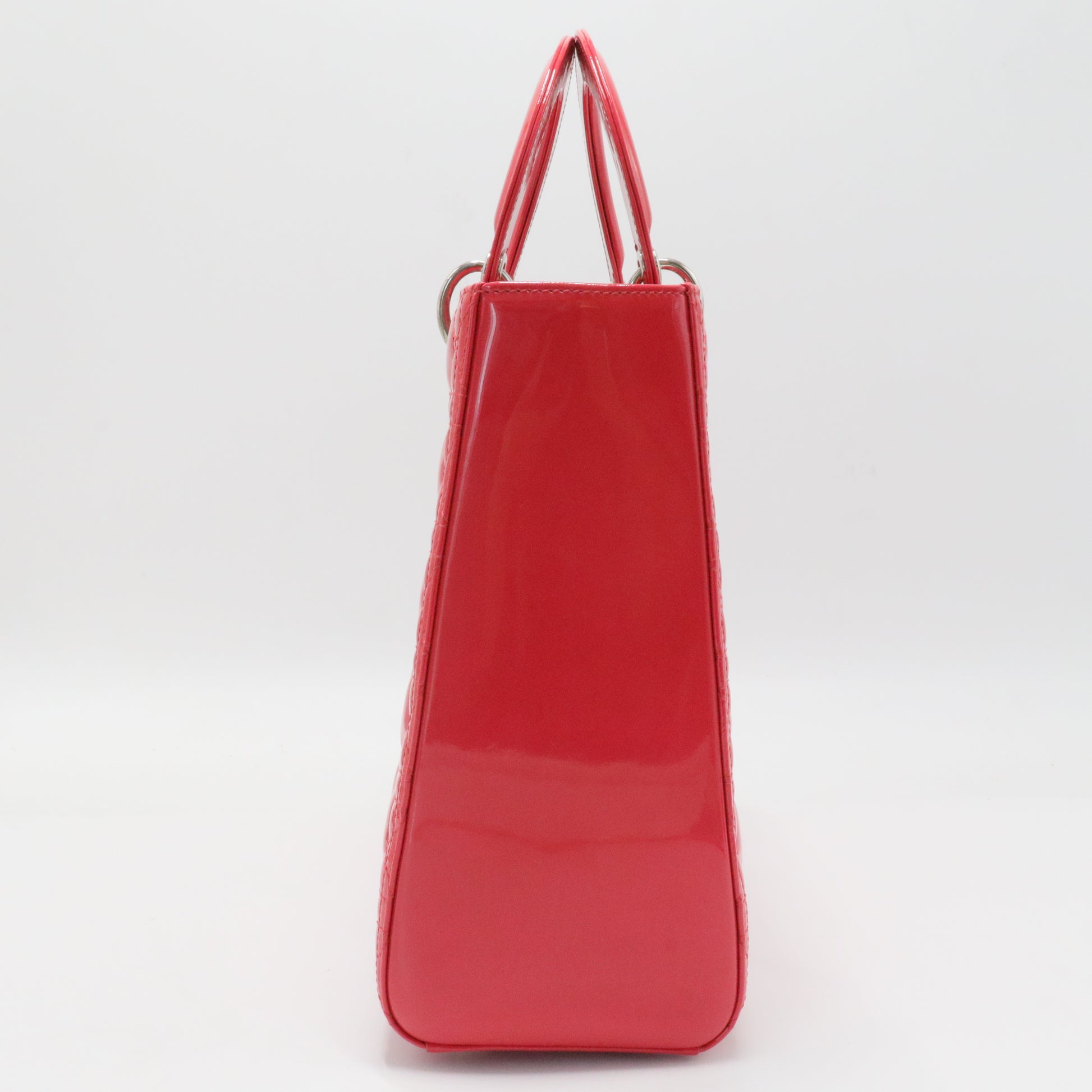 Lady Dior Bag Cannage Quilt Patent Large