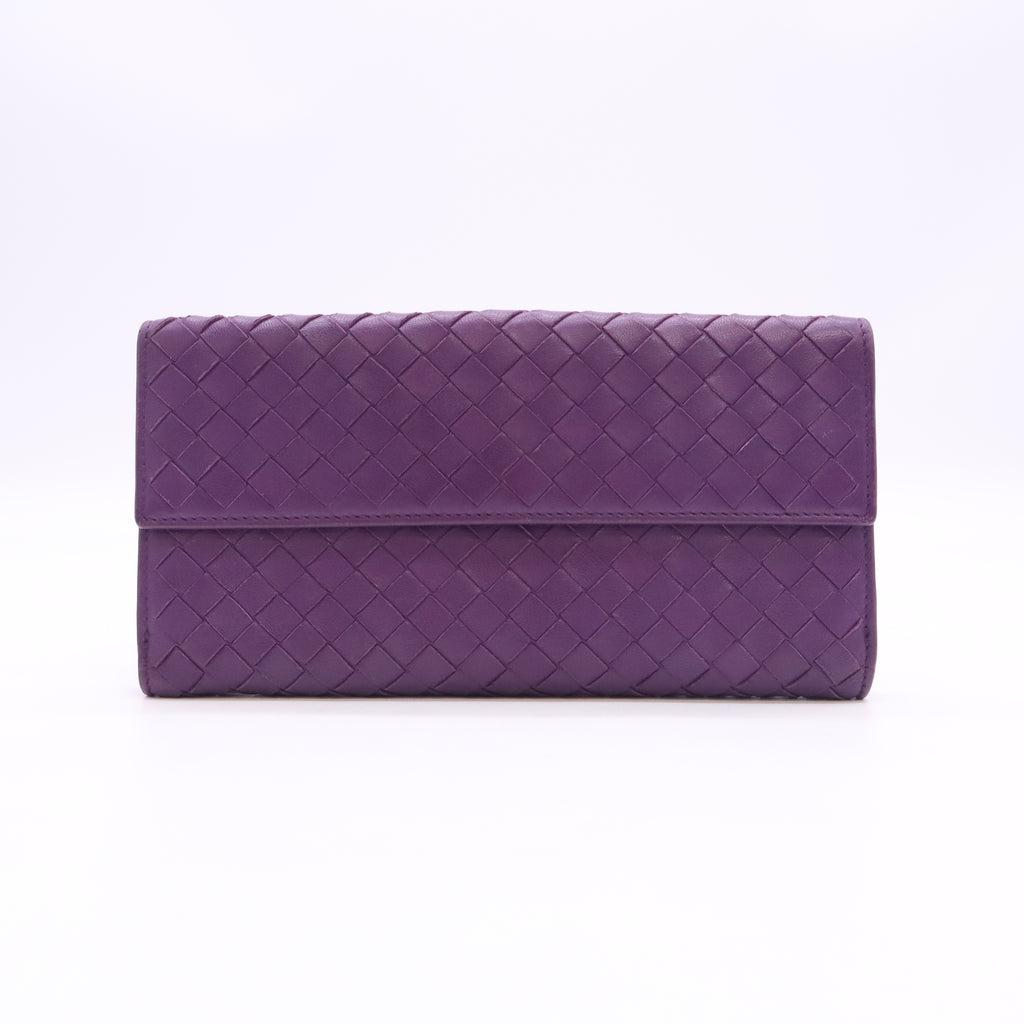 Intrecciato Weave Leather Continental Wallet W23273