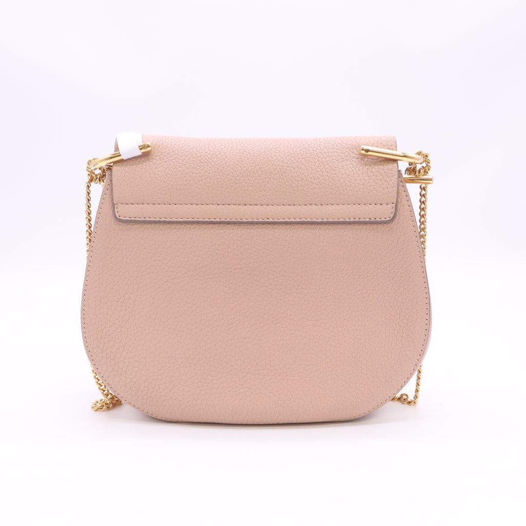 Abstract White Pebbled Leather Small Drew Bag B24593