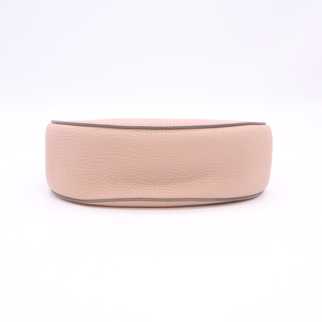Abstract White Pebbled Leather Small Drew Bag B24593
