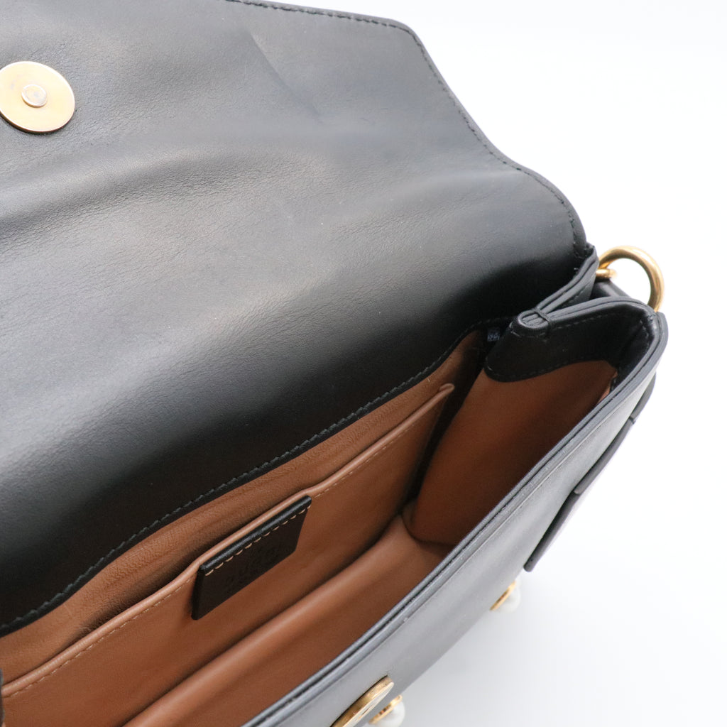 Broadway Pearly Bee Shoulder Bag Embellished Leather Mini