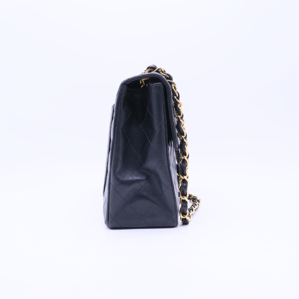 Black Lambskin Maxi Vintage Flap Bag B21578