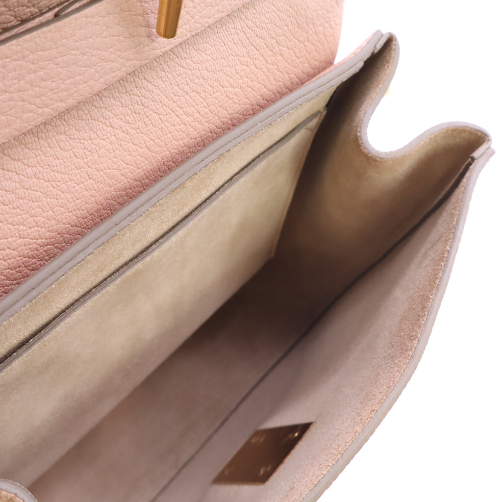 Abstract White Pebbled Leather Small Drew Bag B24593