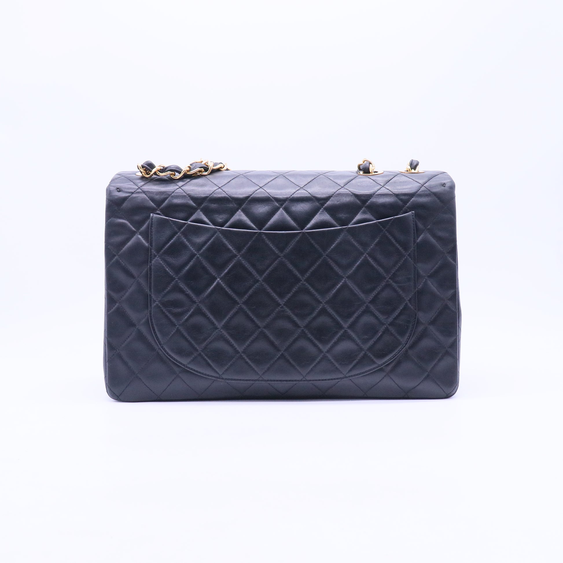 Black Lambskin Maxi Vintage Flap Bag B21578