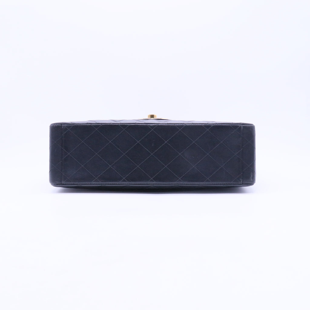 Black Lambskin Maxi Vintage Flap Bag B21578