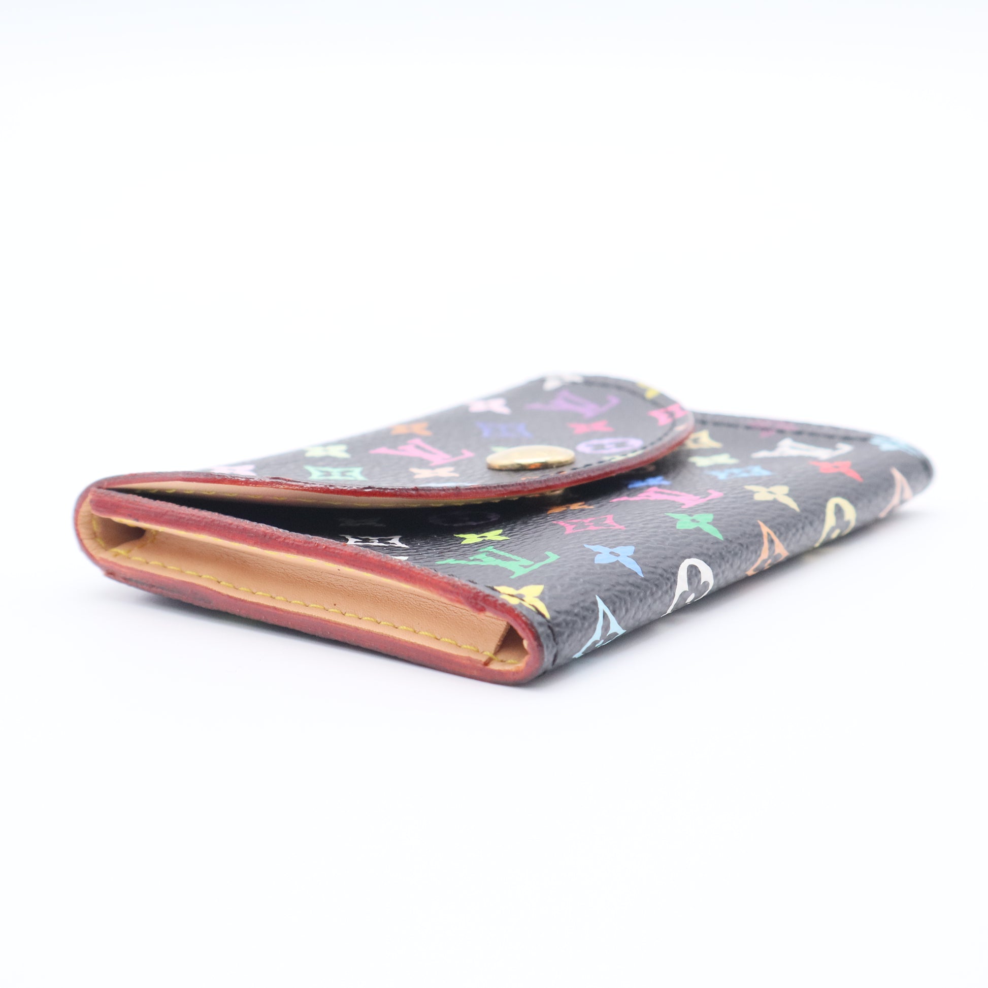 Monogram Multicolor Business Card Holder Black Grenade twins