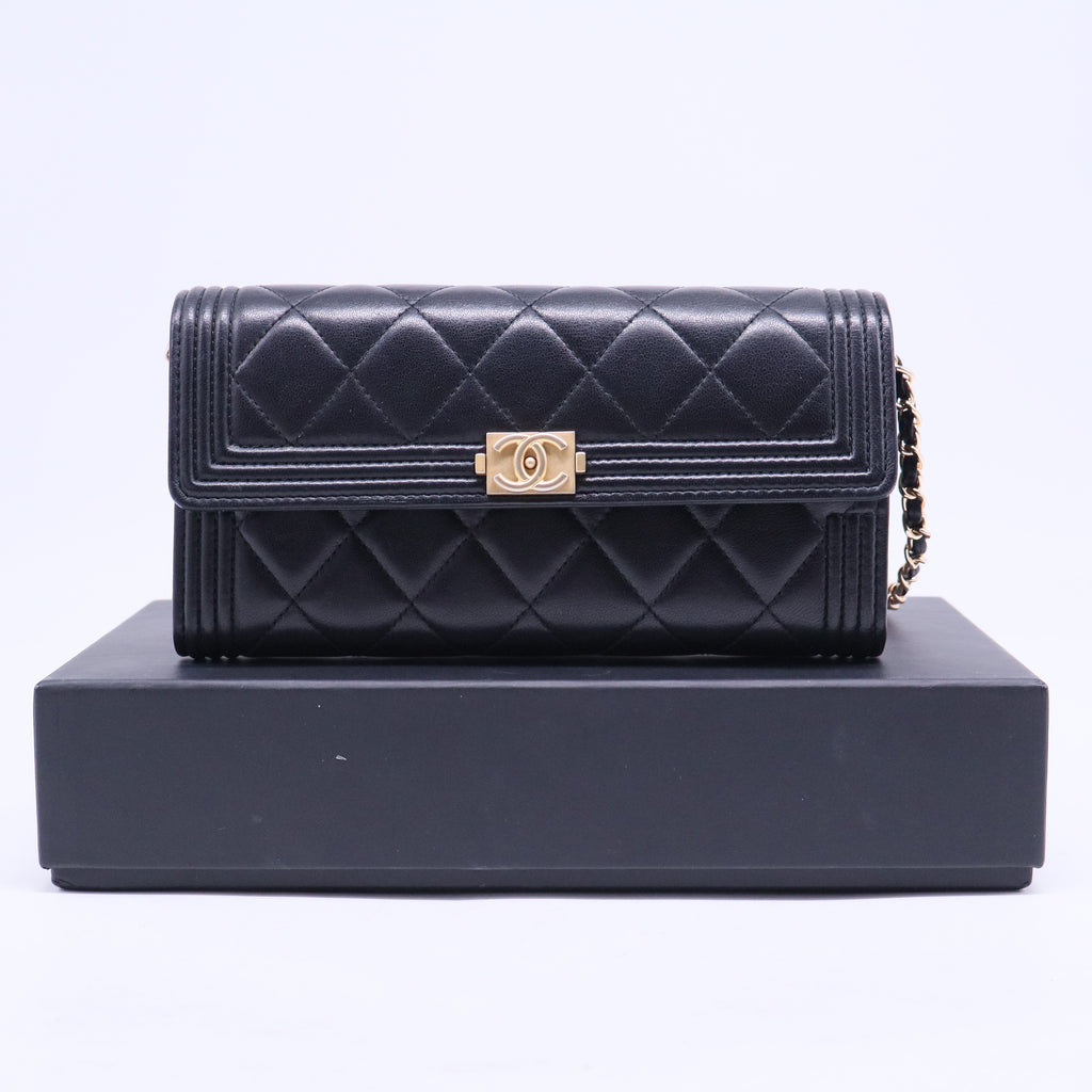 Boy Flap Wallet Quilted Lambskin Long w20451