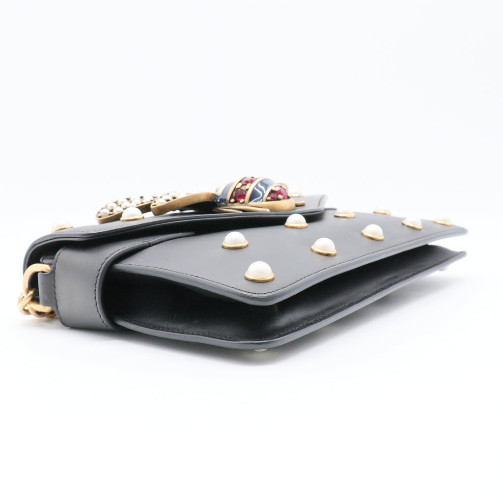 Broadway Pearly Bee Shoulder Bag Embellished Leather Mini