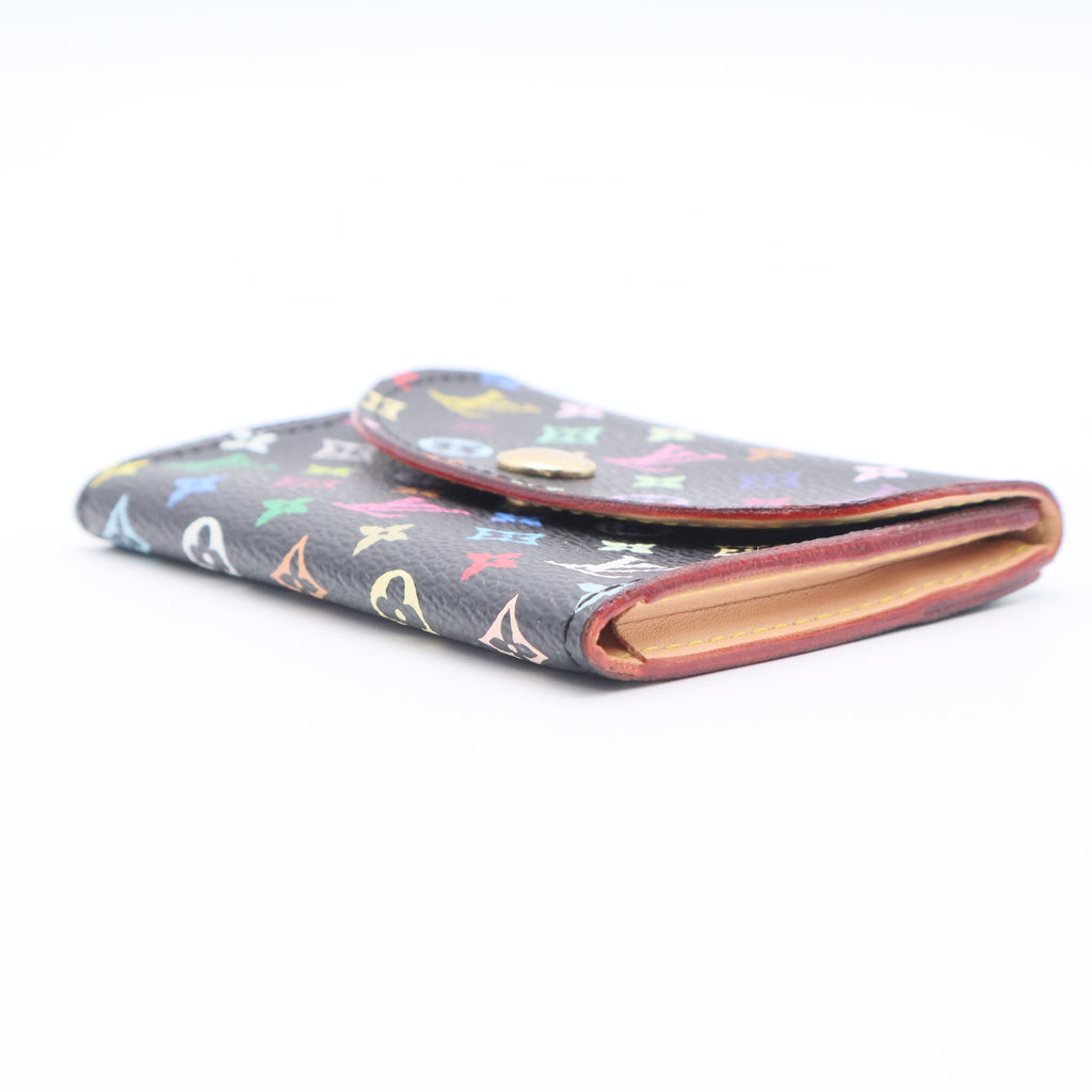 Monogram Multicolor Business Card Holder Black Grenade twins