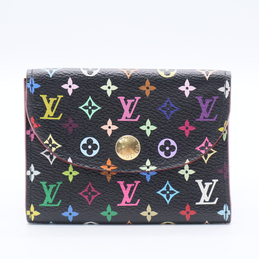 Monogram Multicolor Business Card Holder Black Grenade twins