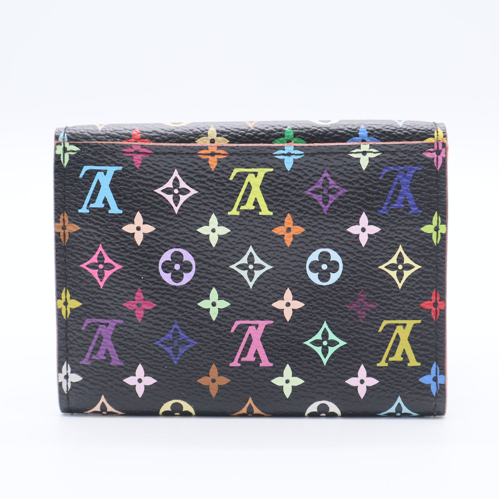 Monogram Multicolor Business Card Holder Black Grenade twins