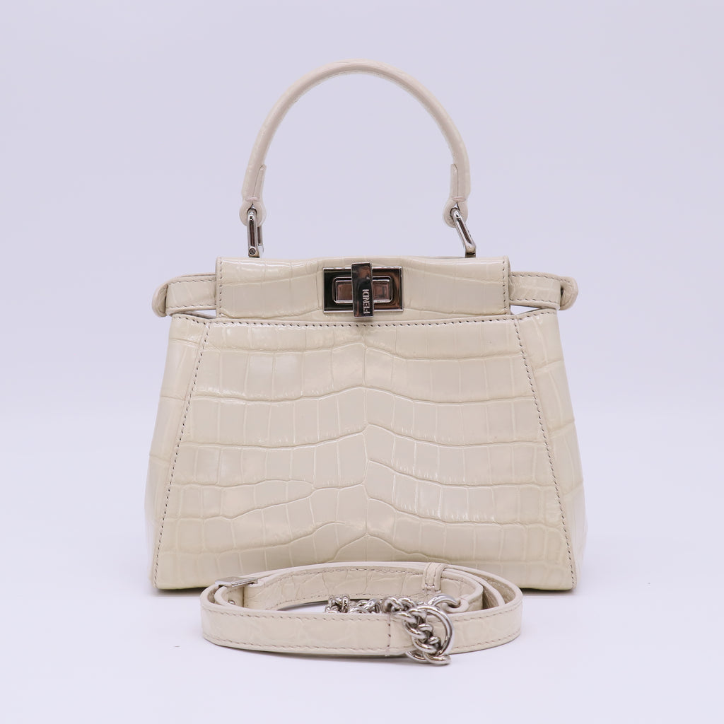 Fendi Iconic Peekaboo Mini Crocodile Leather Bag B22844