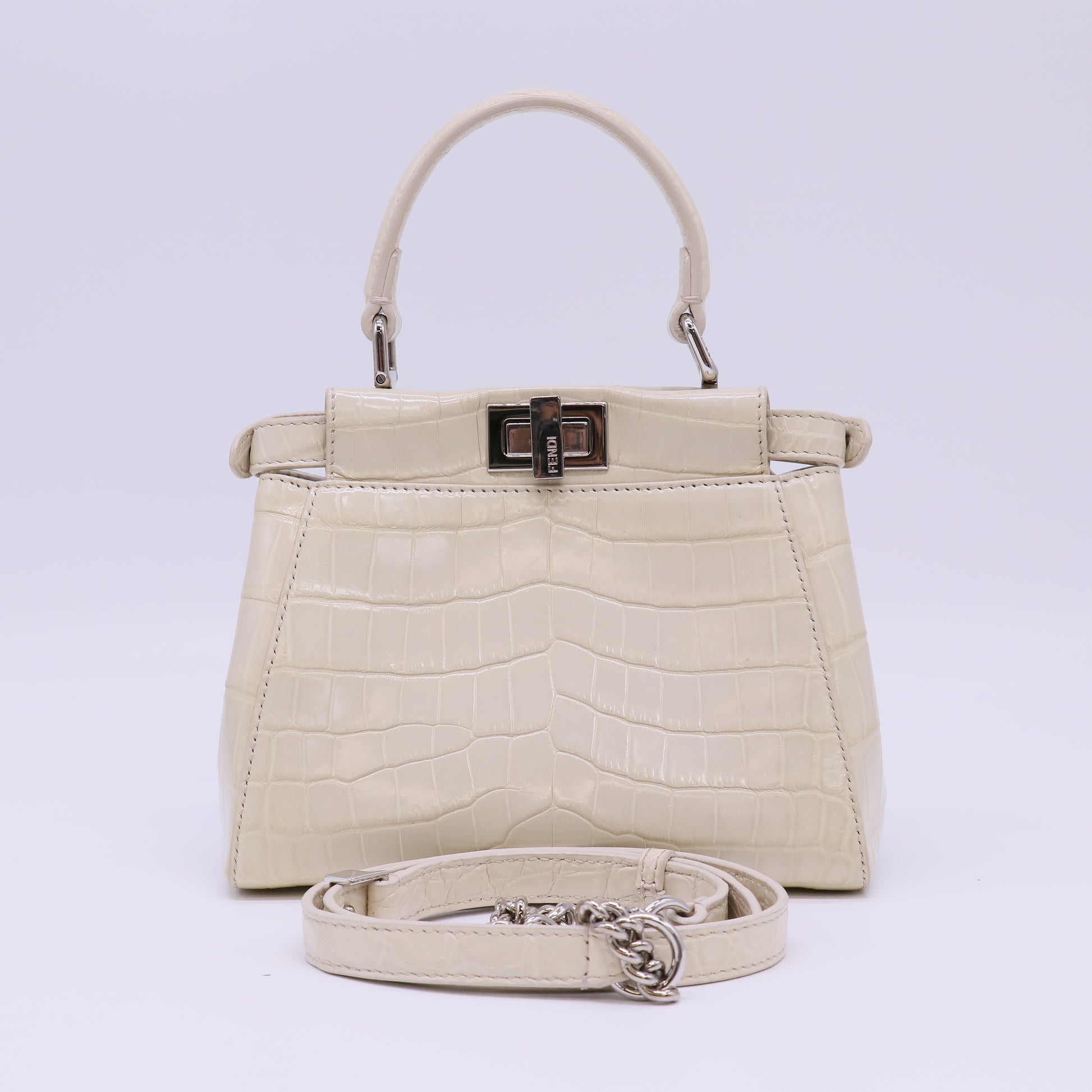 Fendi Iconic Peekaboo Mini Crocodile Leather Bag B22844