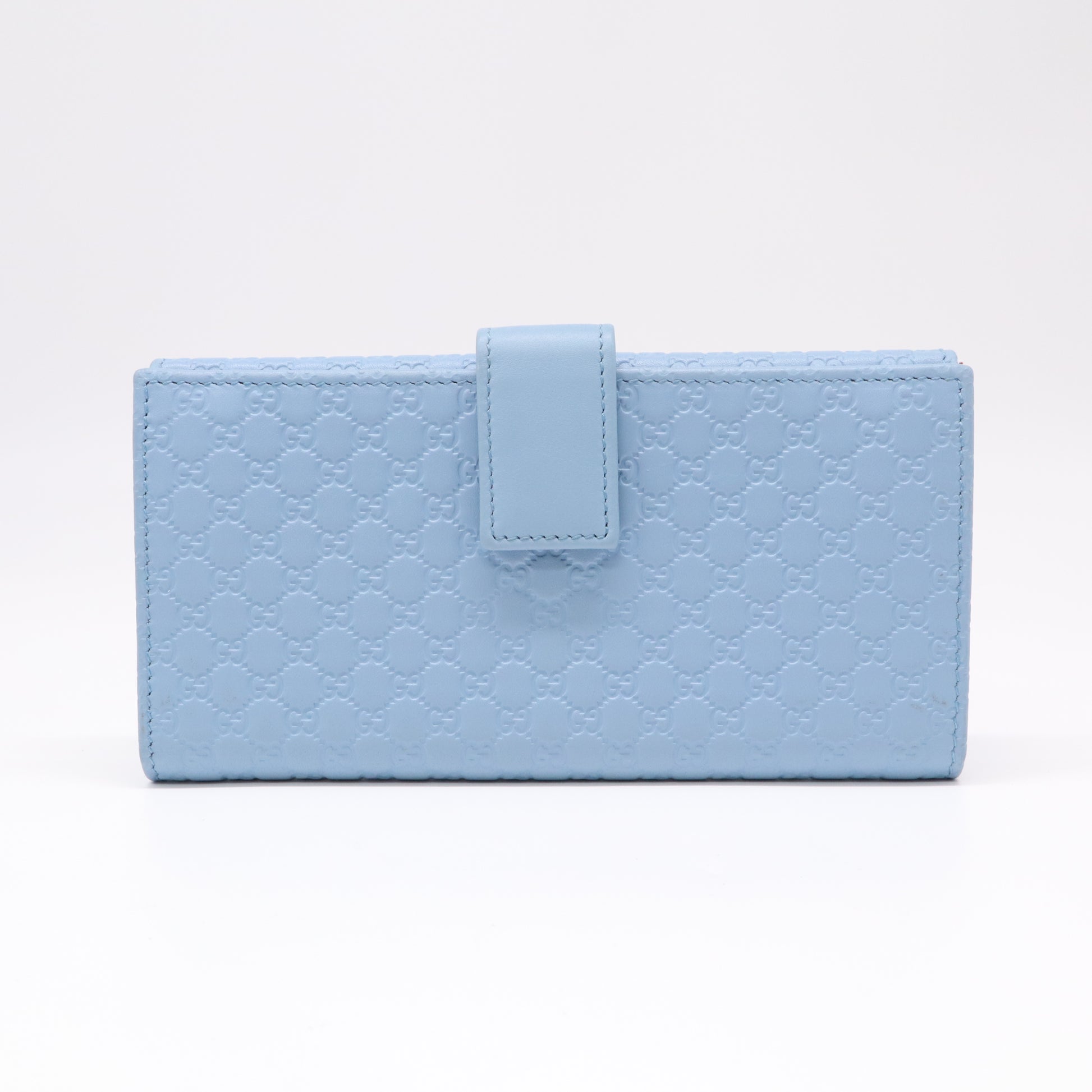 Gucci Microguccissima Leather Continental Flap Wallet Light Blue W22350