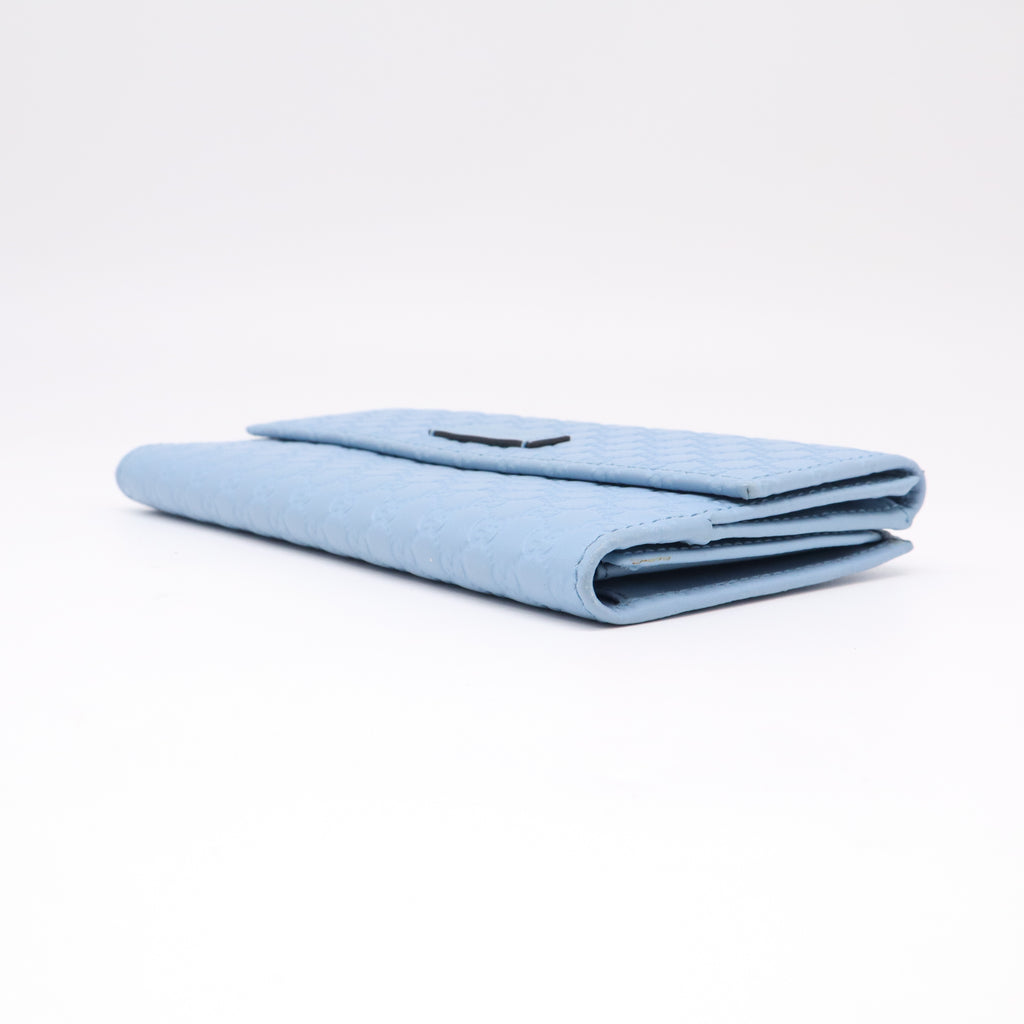 Gucci Microguccissima Leather Continental Flap Wallet Light Blue W22350