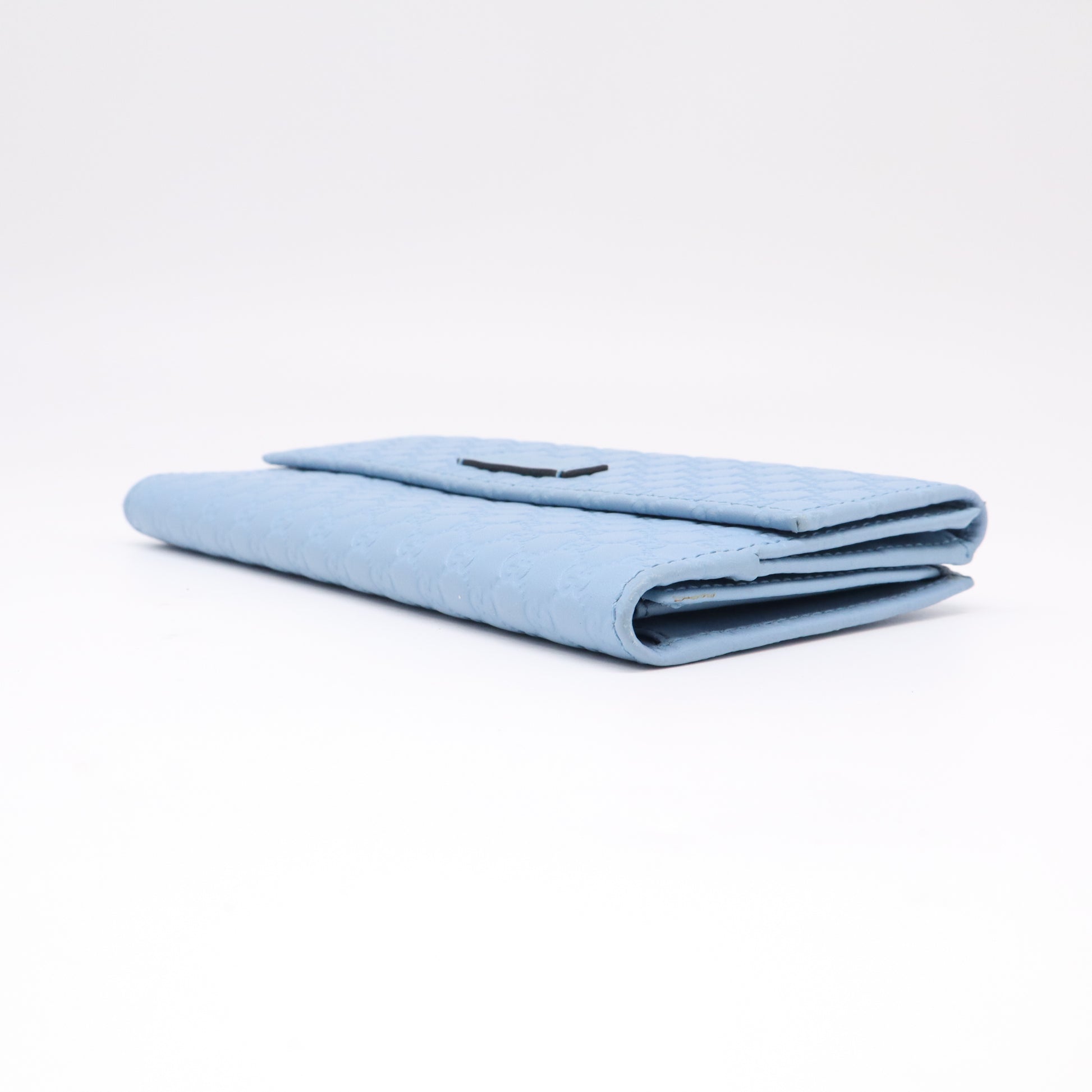 Gucci Microguccissima Leather Continental Flap Wallet Light Blue W22350