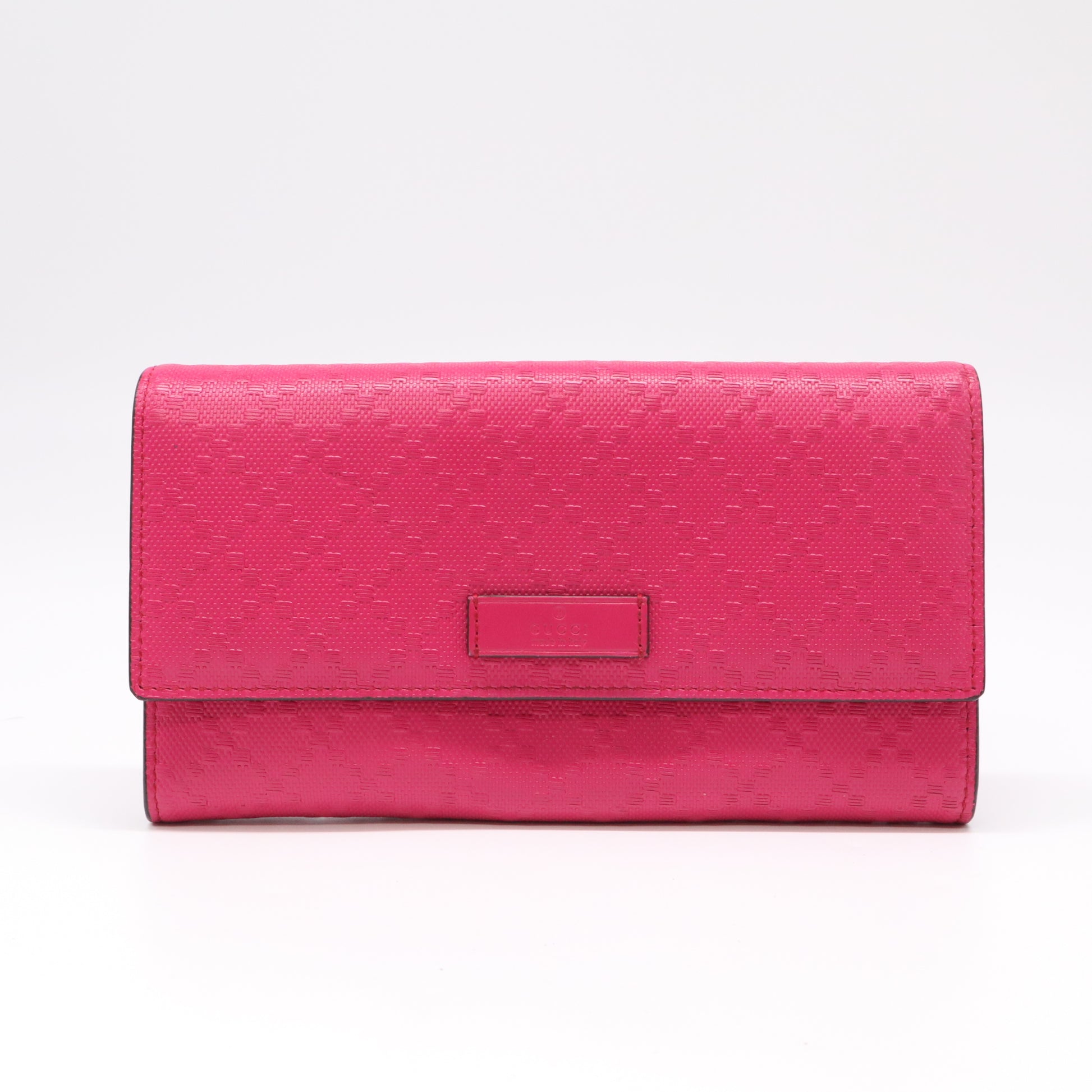 Gucci Bright Diamante Leather Continental Flap Wallet Pink W22338