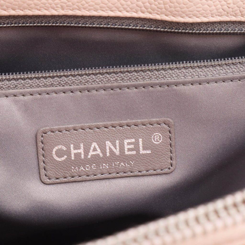 Light Pink Quilted Caviar Leather Grand Shopping Tote Bag TWINS