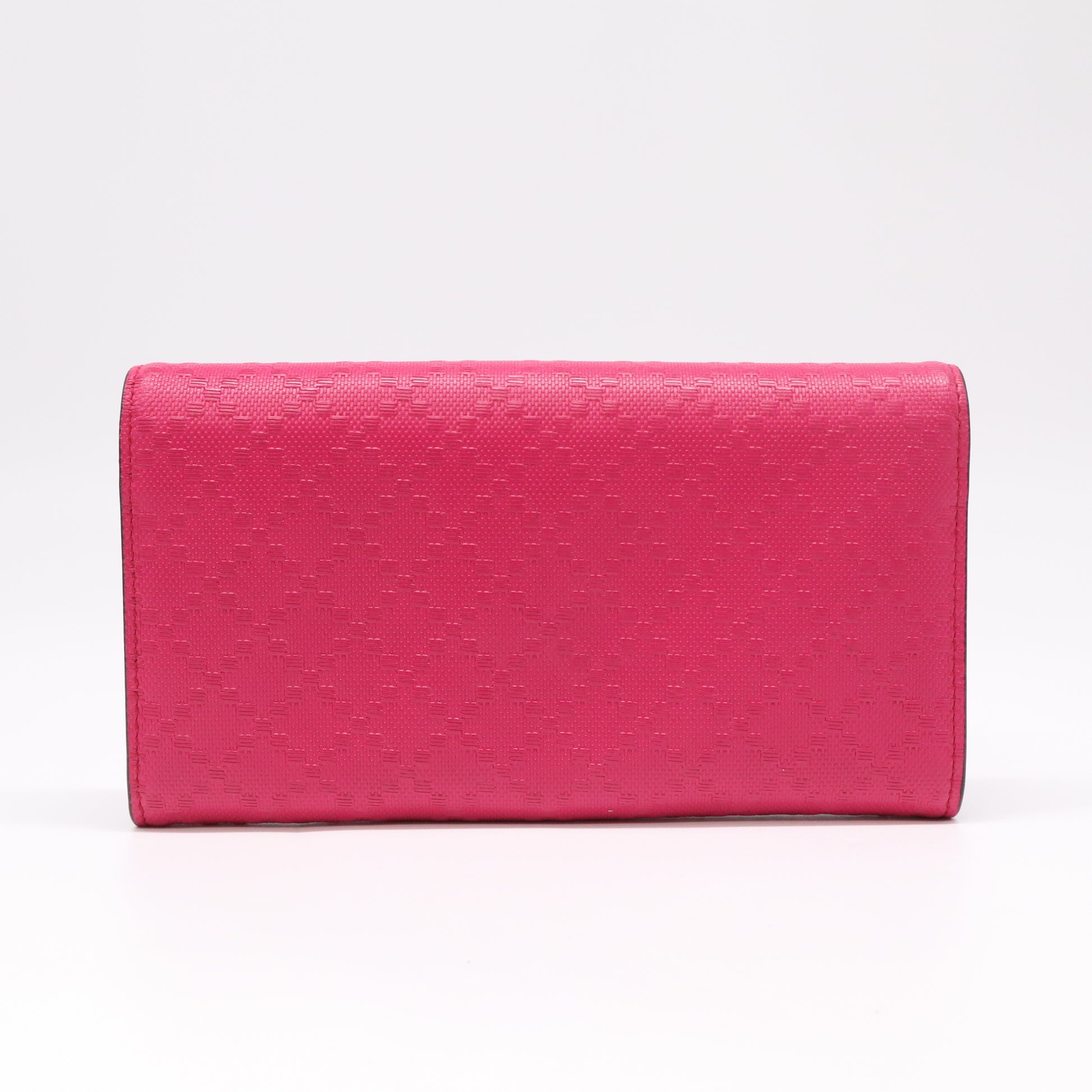 Gucci Bright Diamante Leather Continental Flap Wallet Pink W22338