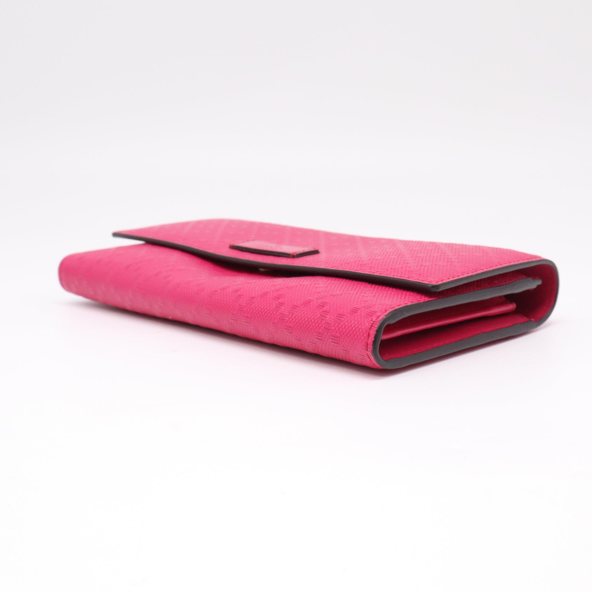 Gucci Bright Diamante Leather Continental Flap Wallet Pink W22338