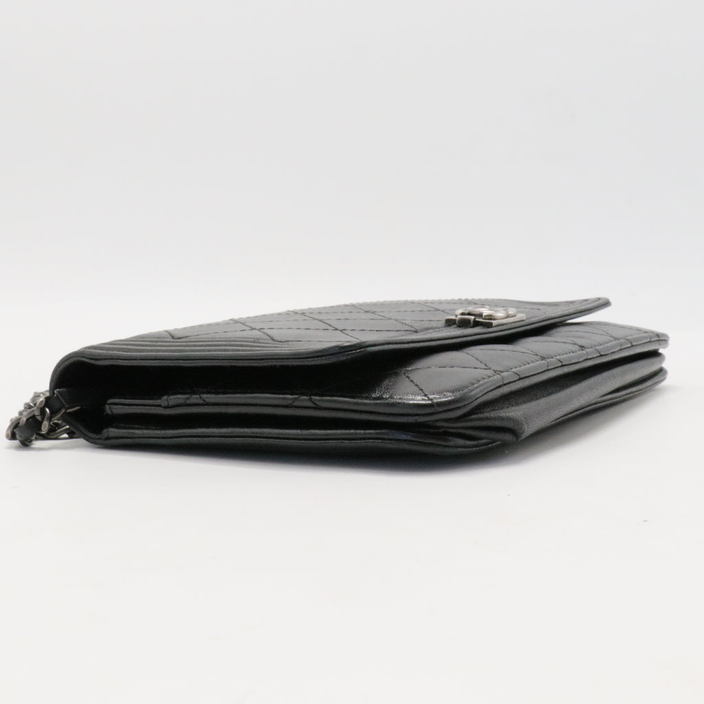 Lambskin Quilted Boy Wallet On Chain